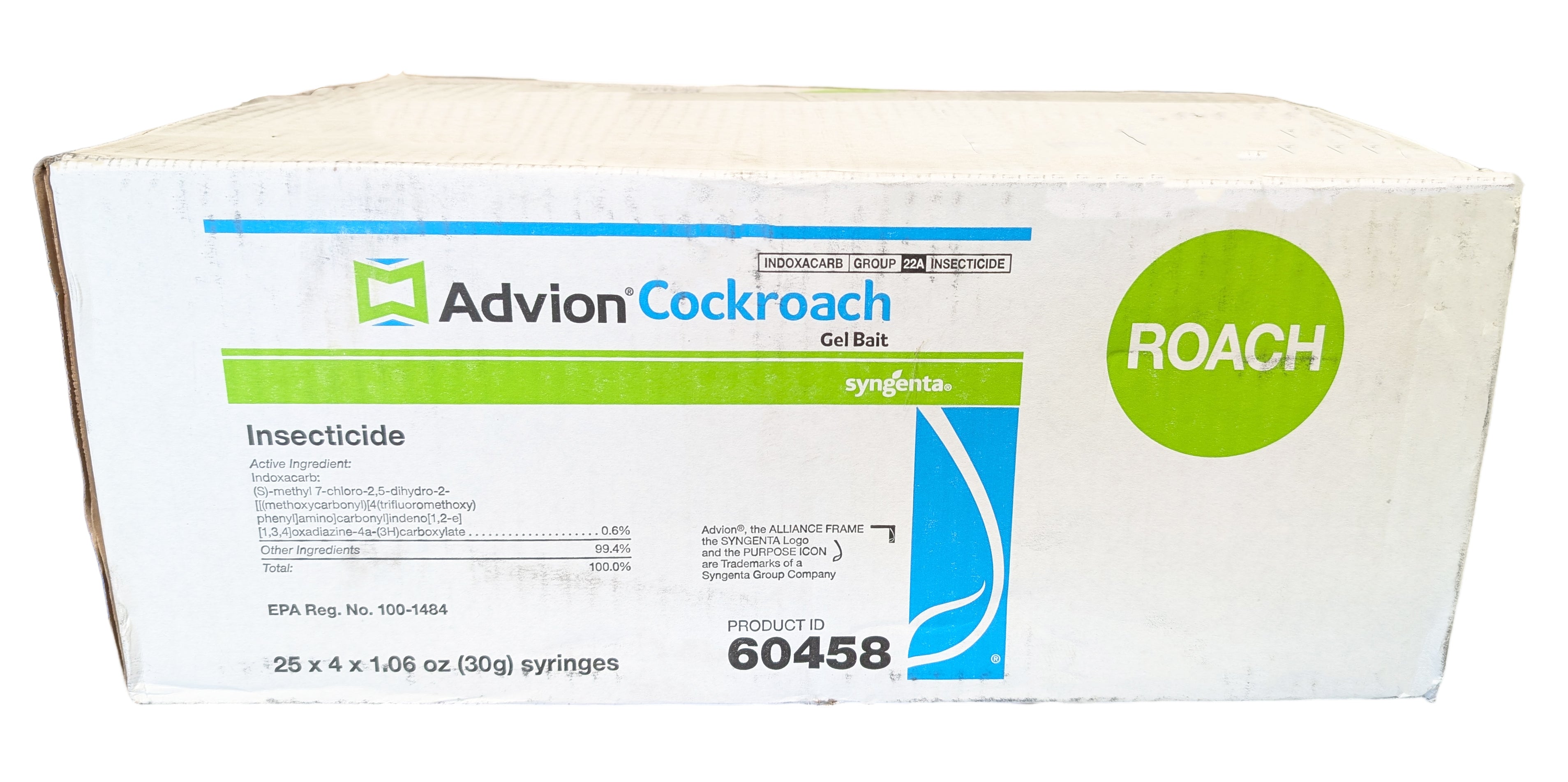 Advion Cockroach Gel Bait case (25 packets of 4)(100 x 30 gram syringes)