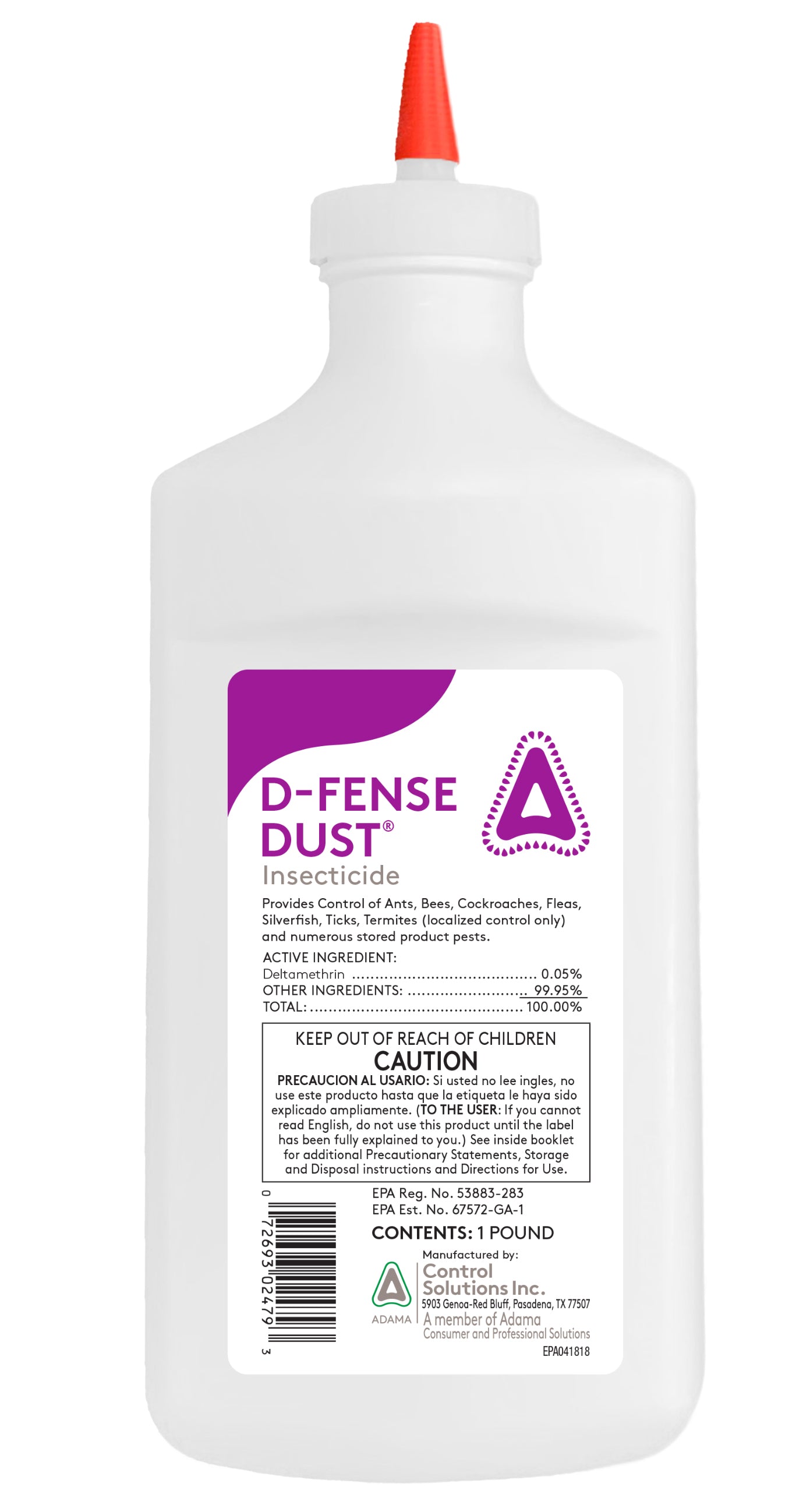 D-Fense Deltamethrin Dust bottle (1 lb)