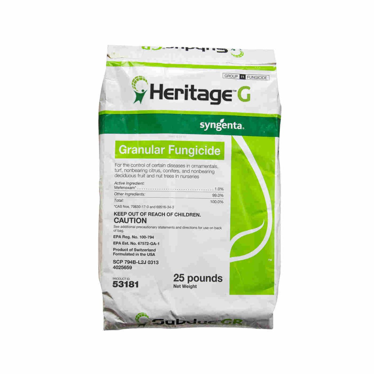 Heritage G Fungicide-Full Pallet (80 x 30 lb bags)