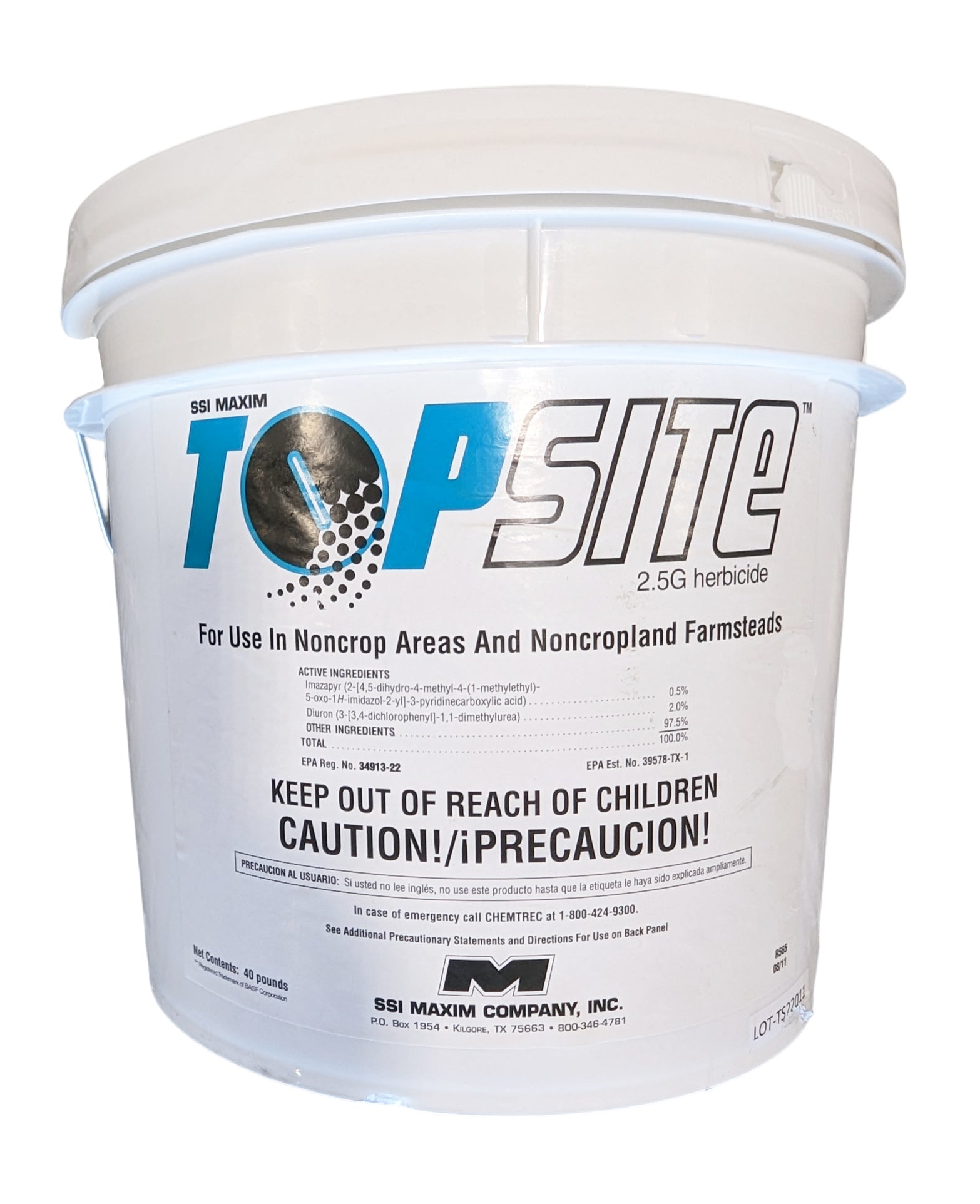 Topsite 2.5G Herbicide bucket (40 lbs)